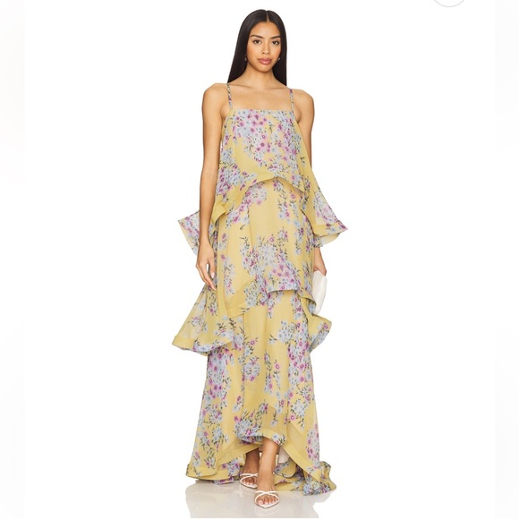 Elliatt Armani Maxi Dress in Yellow Floral - Picture 1 of 4